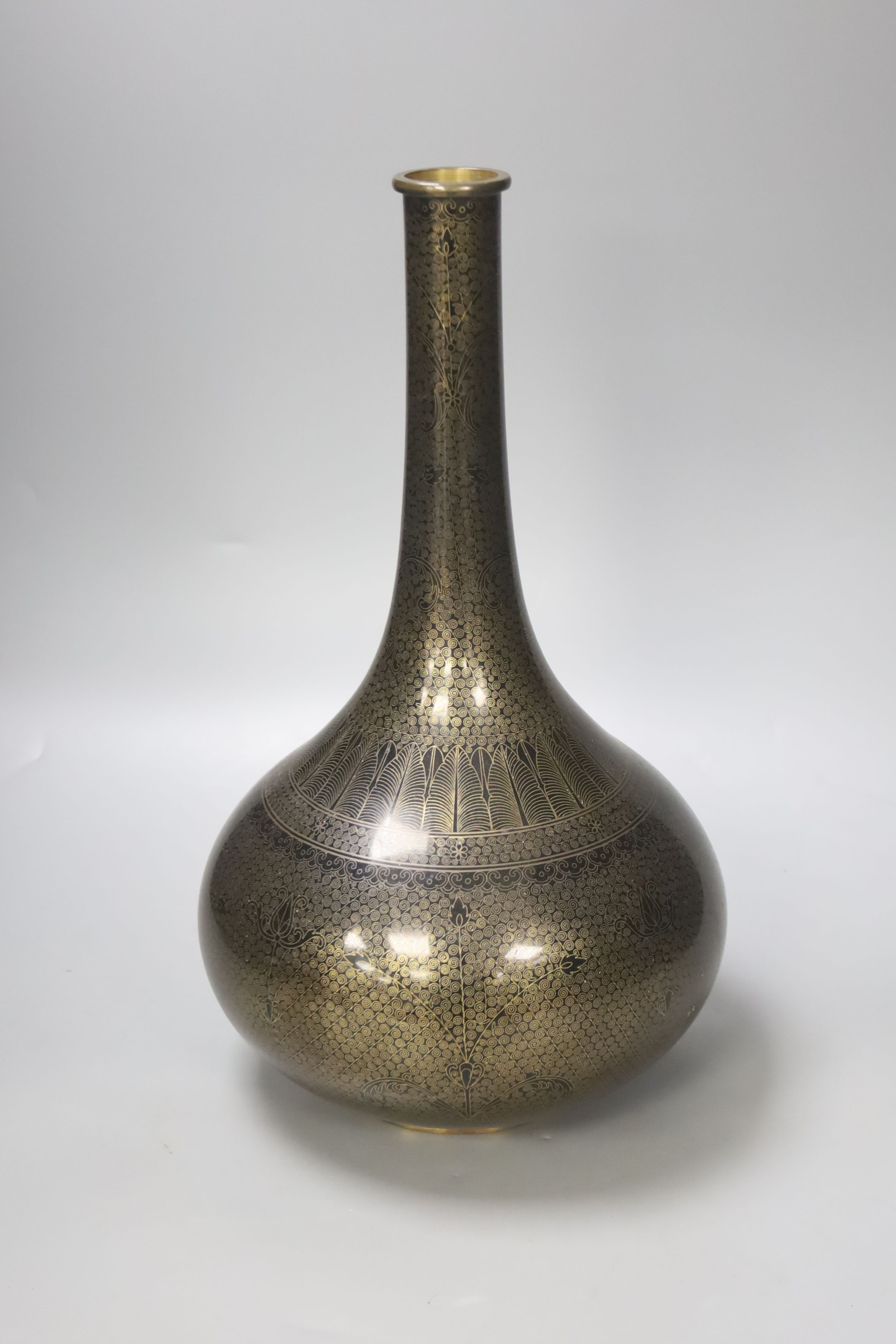 A 19th century Indian Bidri ware bottle vase